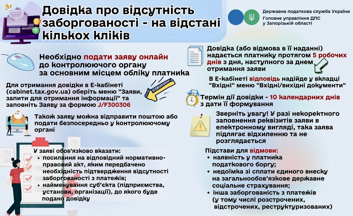 Довідка про відсутність податкової заборгованості – на відстані кількох кліків