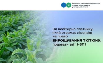 Чи необхідно платнику, який отримав ліцензію на право вирощування тютюну, подавати звіт 1-ВП?