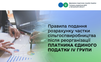 Правила подання розрахунку частки сільгоспвиробництва після реорганізації  платника єдиного податку IV групи шляхом приєднання до нього іншої юридичної особи