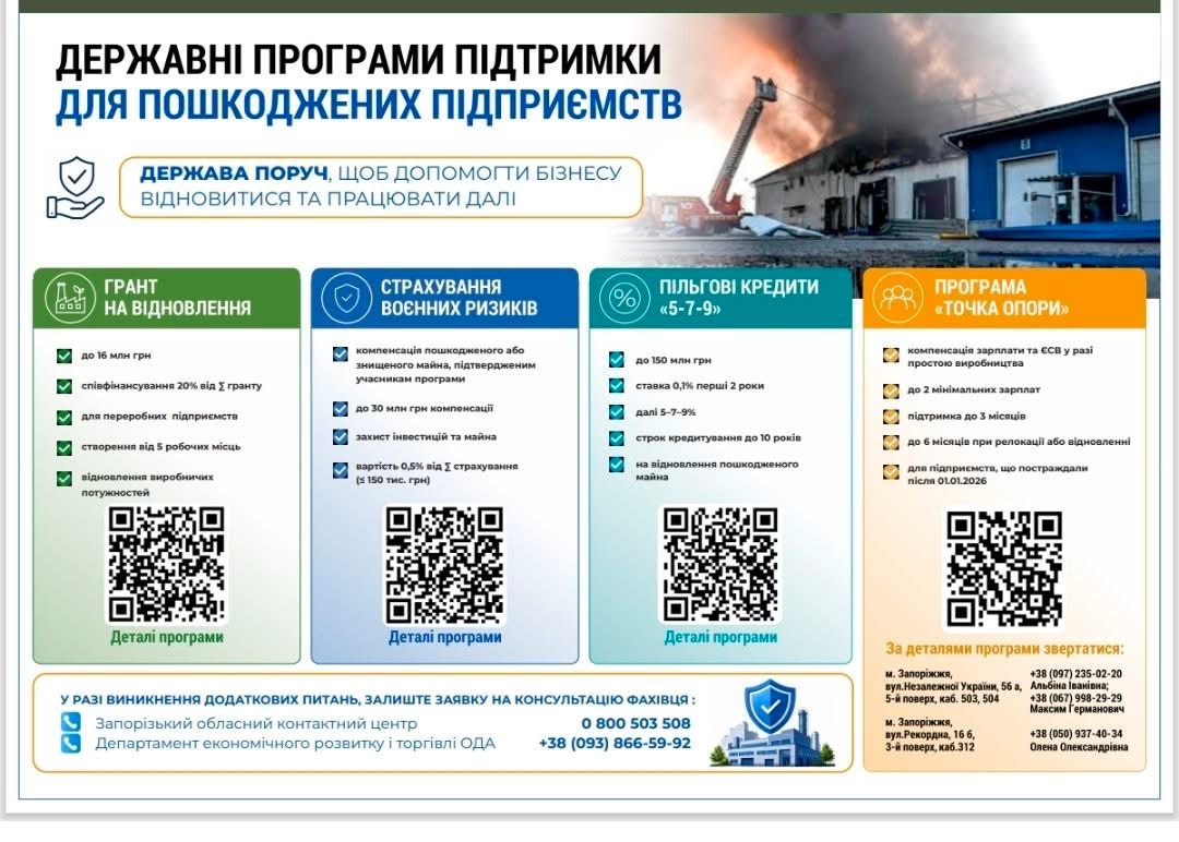Відновлення після ворожих атак: запорізькому бізнесу представили алгоритм дій і програми підтримки. Фото № 3/2